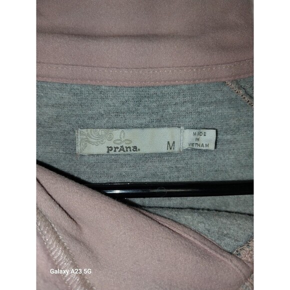 Prana Pink Raglan Sleeve Wool Blend Snap Mock Neck Pullover Sweater Size M - Picture 9 of 10